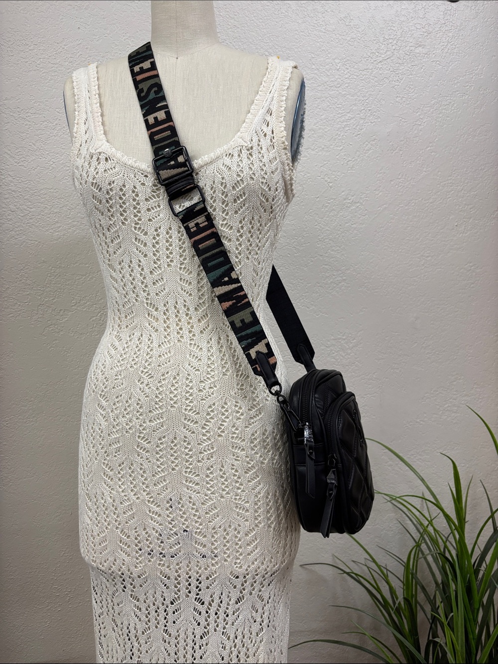 Steve Madden Black Quilted Crossbody Bag